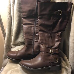 Brown riding boots